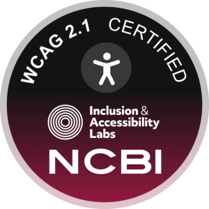 WCAG 2.1 certified badge for N C B I 